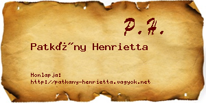 Patkány Henrietta névjegykártya